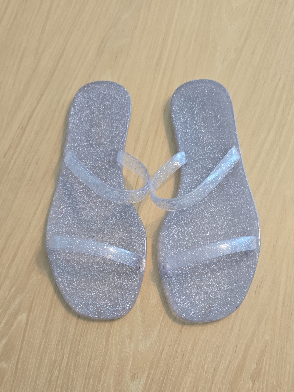 Old Navy Clear Glitter Jelly Sandals